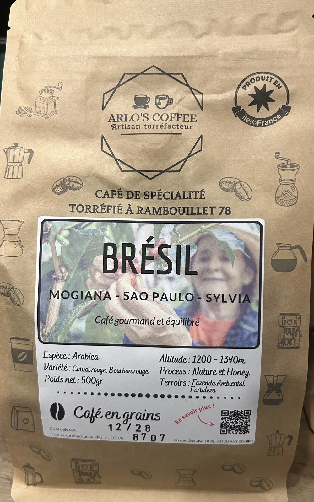 Café Arlo's Brésil en grain 500g