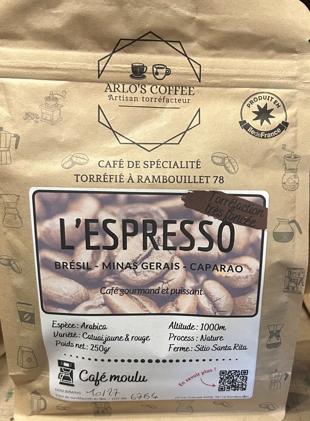 Café Arlo's Espresso en grain 250g